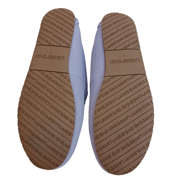 Lands' End SZ 7 Women's Suede Leather Moccasin Slippers Lilac NWOT - Picture 8 of 9